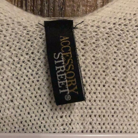 Accessory Street OS Beige BOHO Poncho Vibe Fringe Oversized 42” Scarf Wrap - Picture 4 of 8